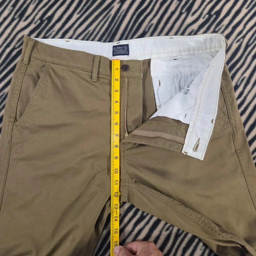 Levi Strauss & Co Two Horse Brand Khaki Chino Pants Mens Tan Straight Leg 34x30